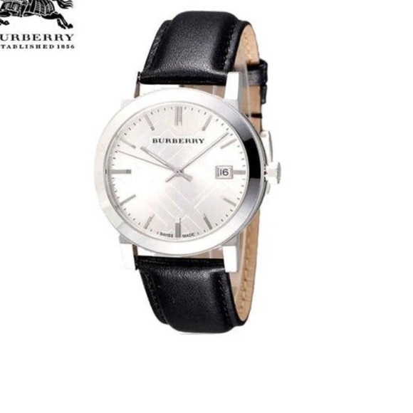 Burberry The City Silver Dial Black Leather Strap Watch - Picture 3 of 8